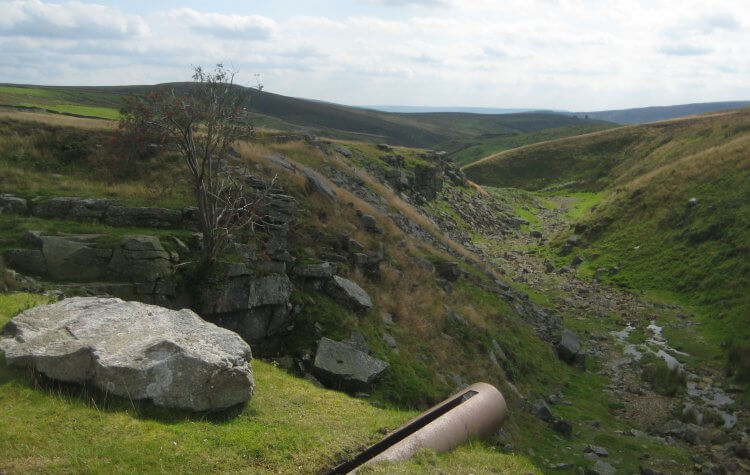 View along Hebden Beck