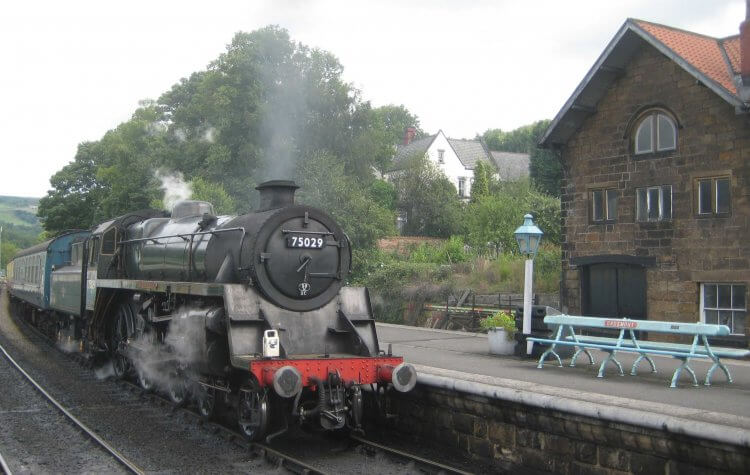North Yorkshire Moors steam train at the station