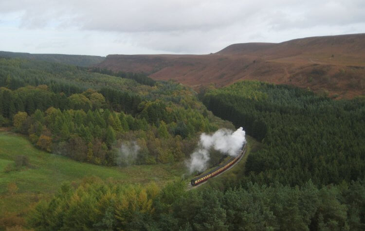 Steam train on the North Yorkshire Moors Heritage Railway