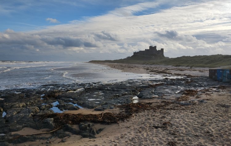 Bamburgh - View of Bamburgh castle from Bamburgh beach View of Bamburgh castle from Bamburgh beach