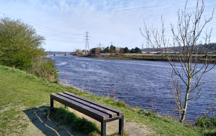 View down the River Tyne towards Newburn Bridge.