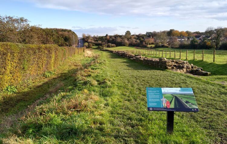 Remains of Hadrians Wall at Heddon on the Wall