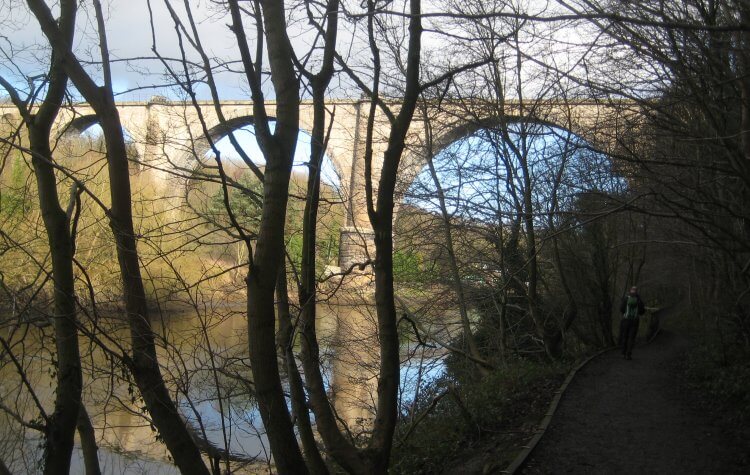 Walking past the Victoria Viaduct