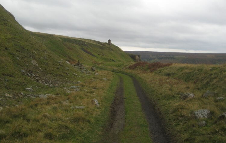 Track passing the old stone kilns