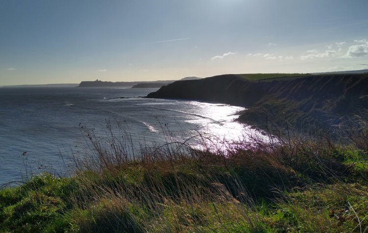 Scarborough - Distant view of the Castle on the Cleveland Way Distant view of Scarborough Castle on the Cleveland Way