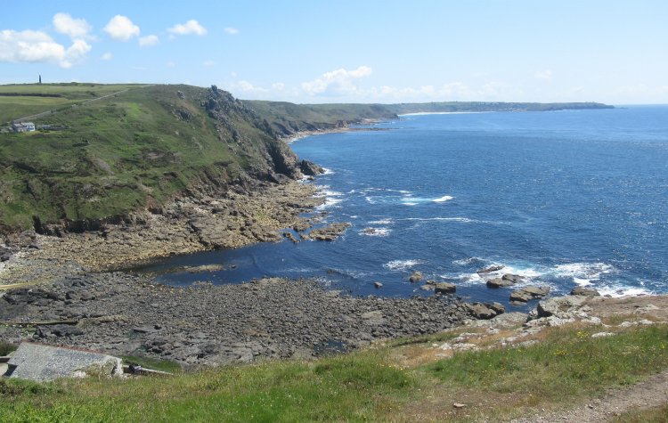 View of the coastal cliffs from Cape Cornwall