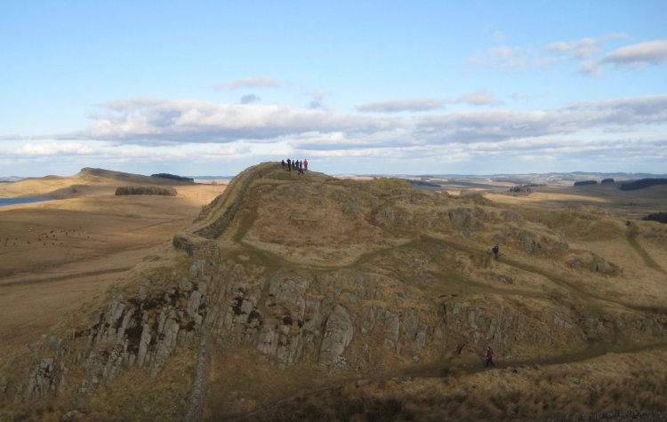 Shield on the wall - View of Hotbank Crags View of Hotbank Crags