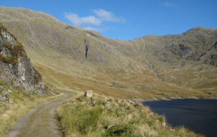 Ben Cruachan - Track alongside Cruachan reservoir Track alongside Cruachan reservoir