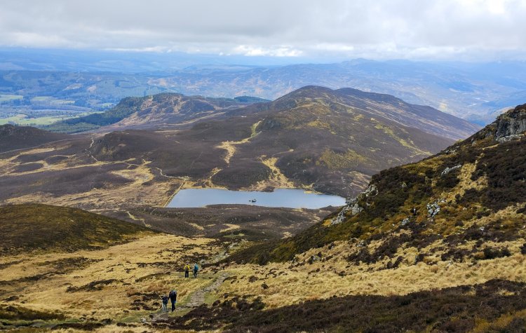 Ben Vrackie - Looking down towards Loch a Choire from the track up Ben Vrackie Looking down towards Loch a Choire from the track up Ben Vrackie