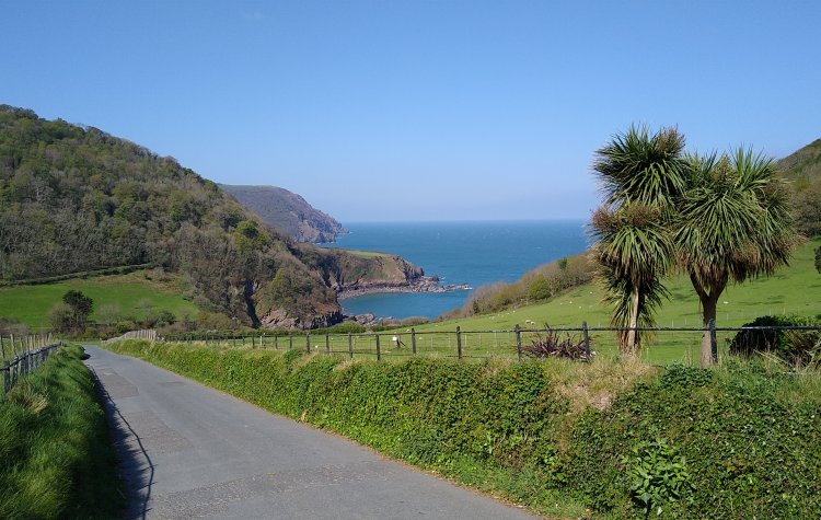 Lynton - Quiet road heading towards Lee Bay Quiet road heading towards Lee Bay