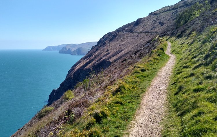 Woody Bay - Coastal path along the cliffs Coastal path along the cliffs