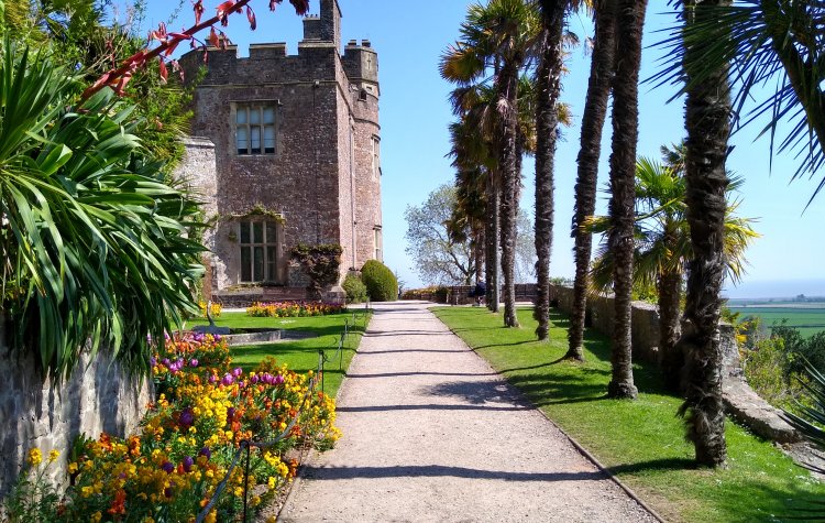 Dunster - Path through the gardens at Dunster Castle Path through the gardens at Dunster Castle