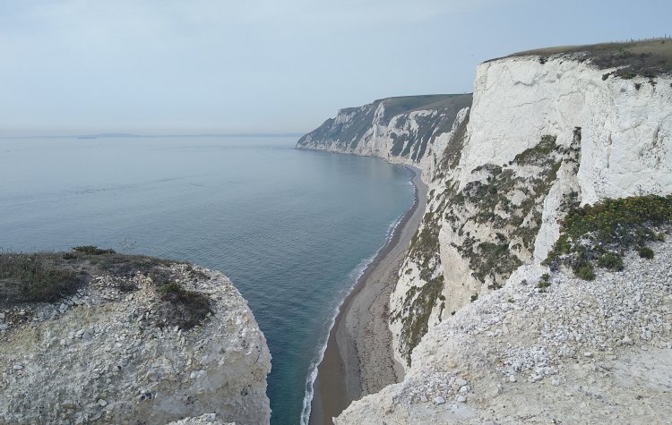 The White chalk cliffs at Bat's Head