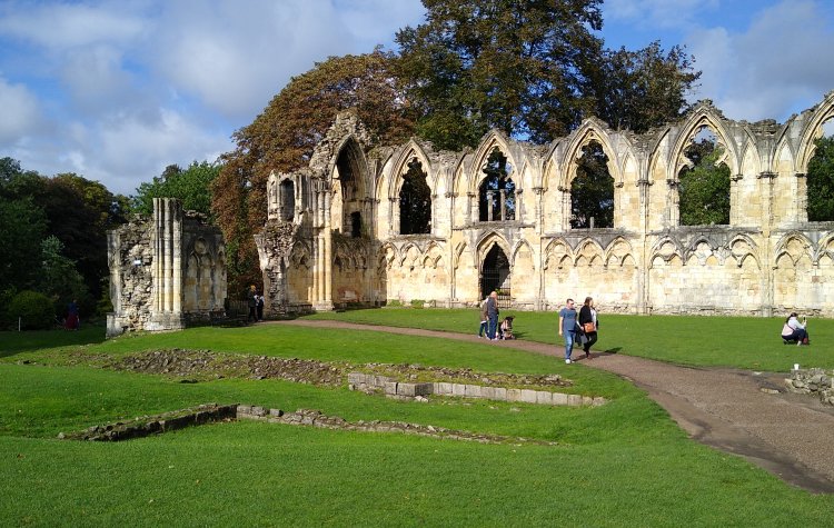 York - St Mary's Abbey ruins in York museum gardens St Mary's Abbey ruins in York museum gardens