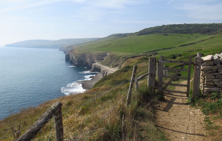 Kingston to Swanage - View of Dancing ledge from the coastal path View of Dancing ledge from the coastal path