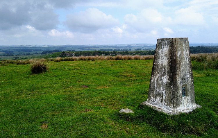 Shaftoe Crags trig point near Bolam Lake