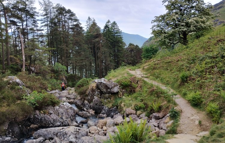 Cadair Idris - Path along Llyn Cau burn Path along Llyn Cau burn