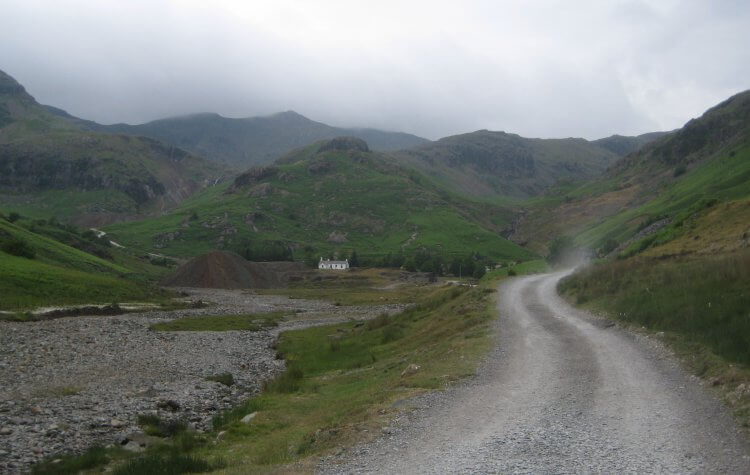 Track passing Coniston youth hostel