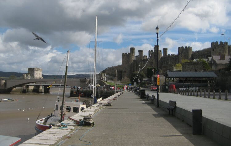 Conwy - View of Conwy Castle from the river bank View of Conwy Castle from the river bank