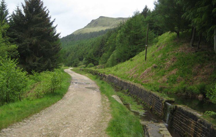 Dovestone - Track alongside the Reservoir water channel Track alongside the Reservoir water channel